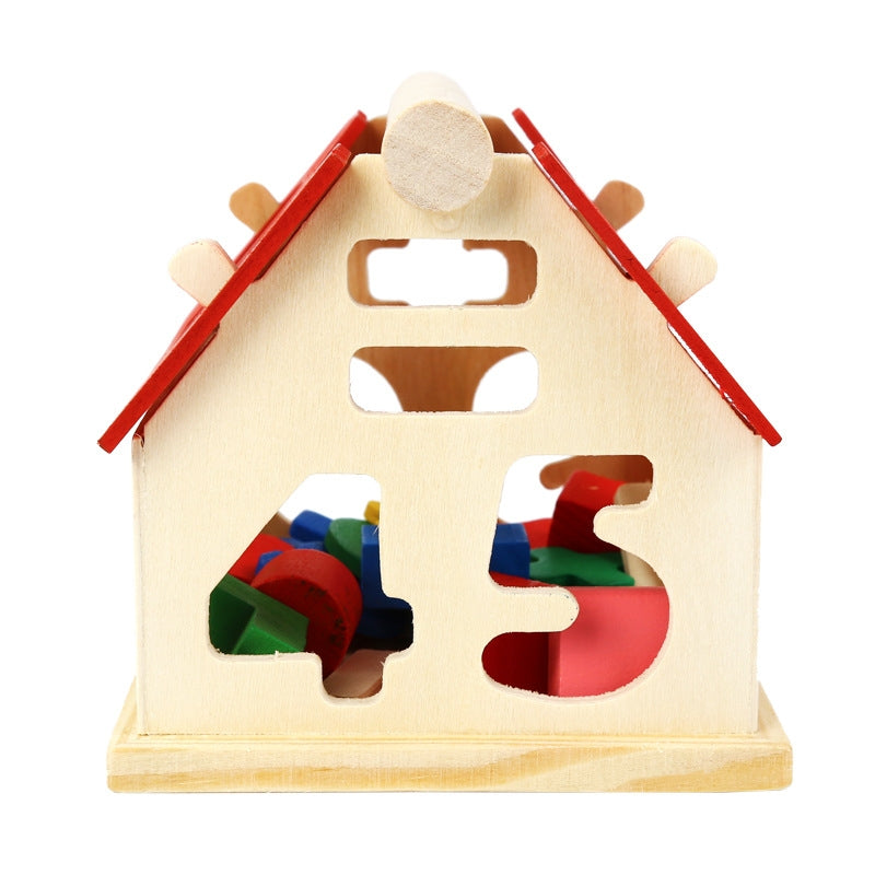 Numbers & Shapes Sorting Wooden Block House
