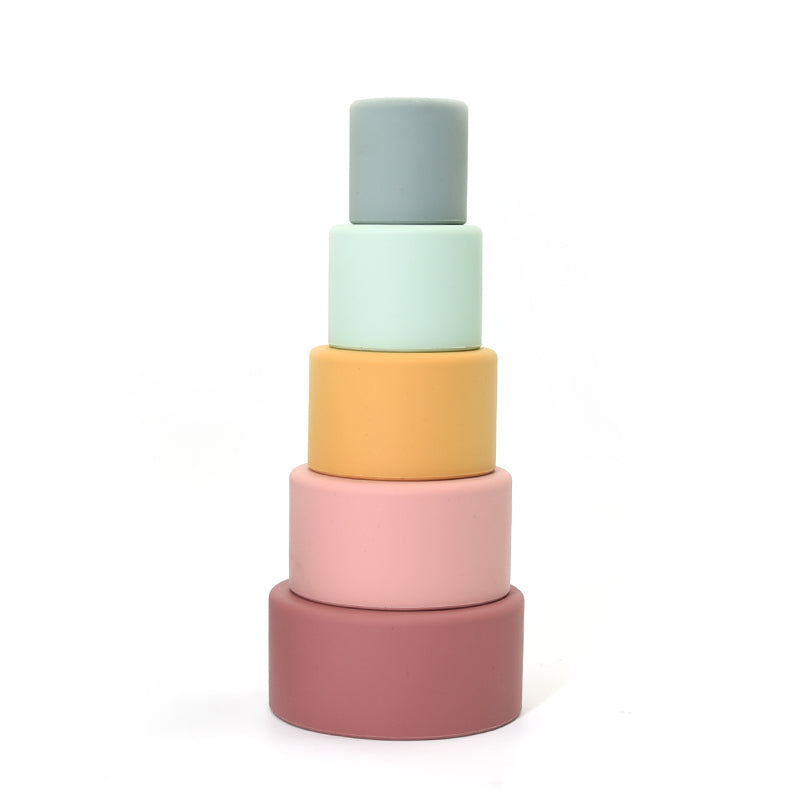 Biomom Silicone Cup Stacking Toy, 5pcs - Orange