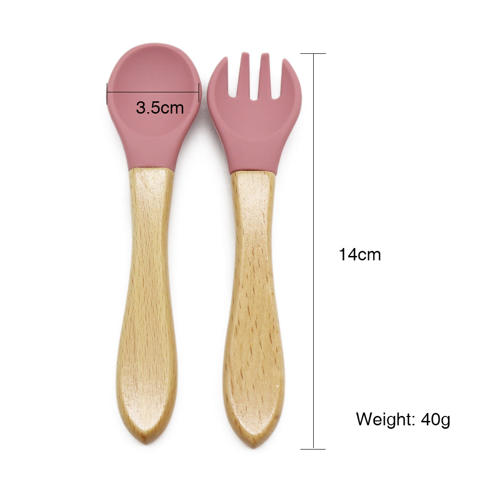 Biomom Wooden Silicone Fork (2 Colours)