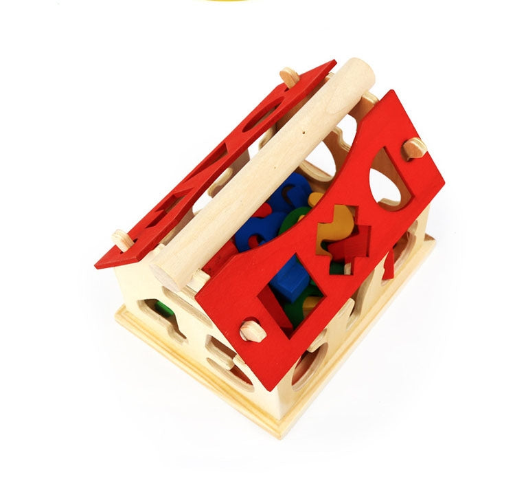 Numbers & Shapes Sorting Wooden Block House