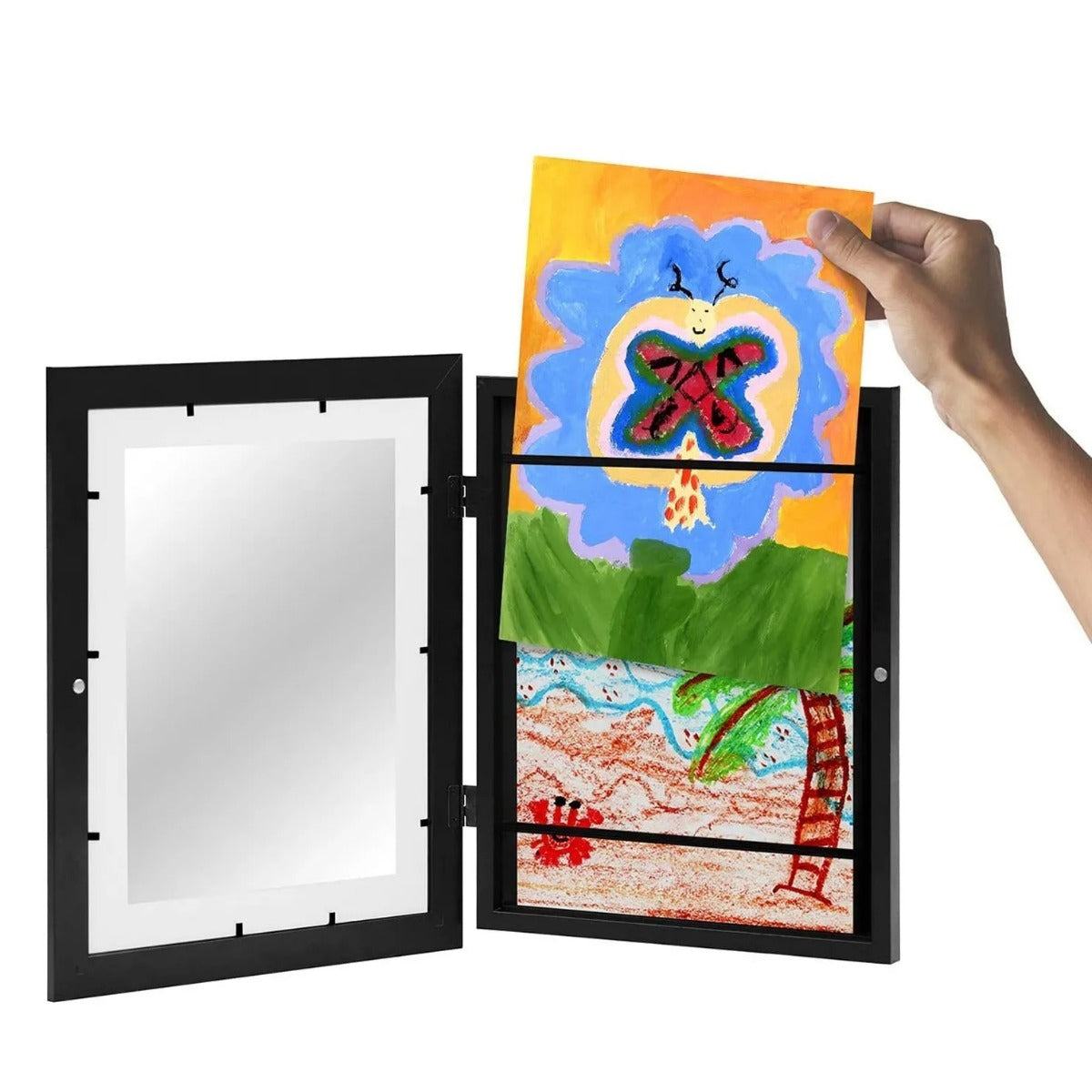 Pupsik Wooden Kids Artwork Display Frame and Storage, A3 (2 Colors)