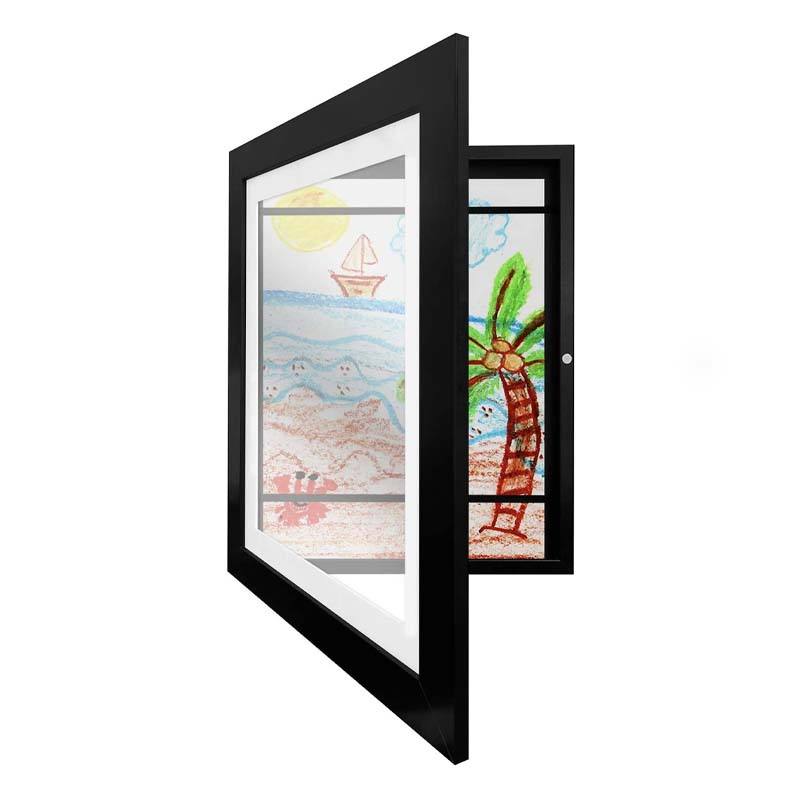 Pupsik Wooden Kids Artwork Display Frame and Storage, A3 (2 Colors)
