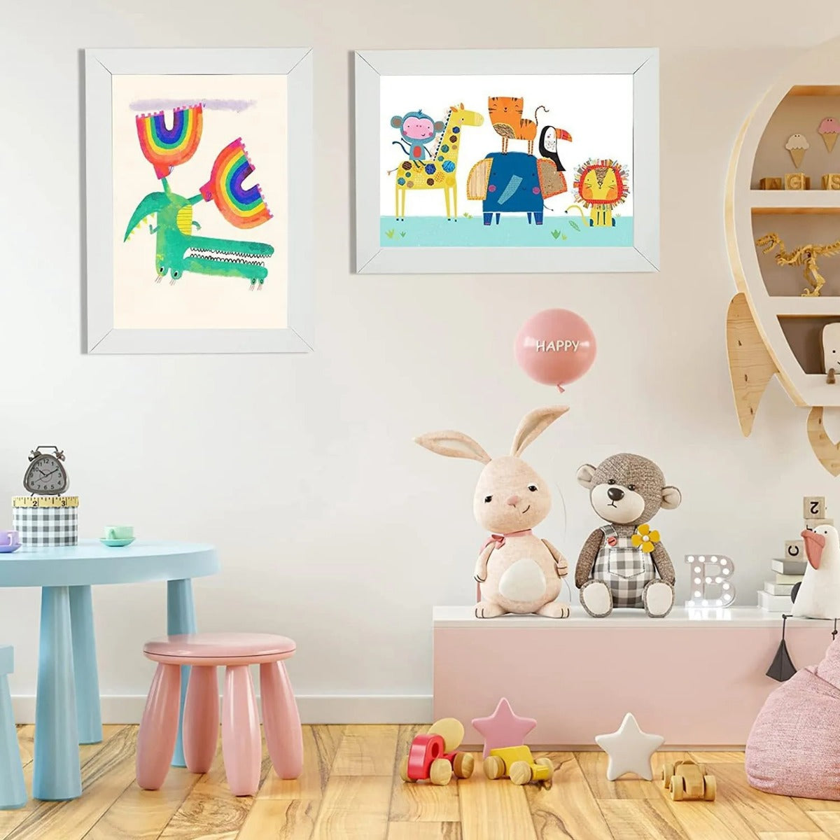 Pupsik Wooden Kids Artwork Display Frame and Storage, A4 (2 Colors)