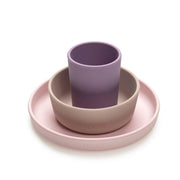 Melii 3-Piece Silicone Meal Set - Purple, Grey Pink