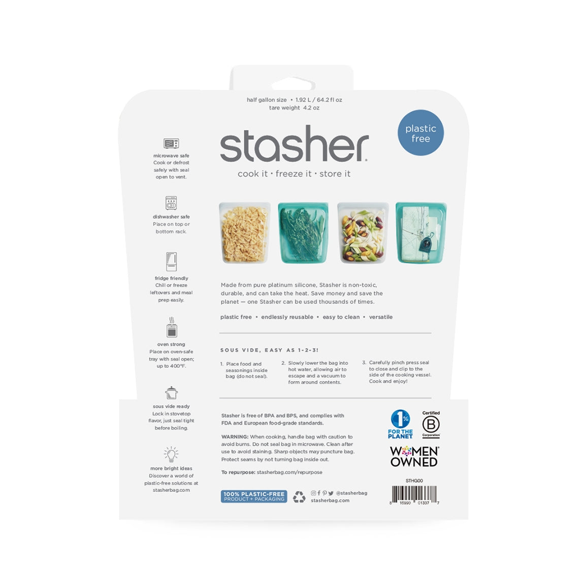 Stasher Reusable Silicone Half Gallon Bag (1.9L) (4 Colours) - Pupsik Singapore