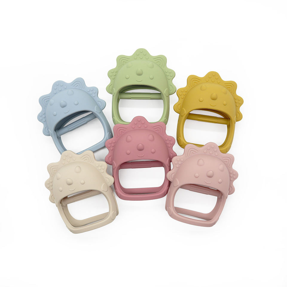 Biomom Silicone Baby Teething Mitten, Dinosaur (6 Colours)