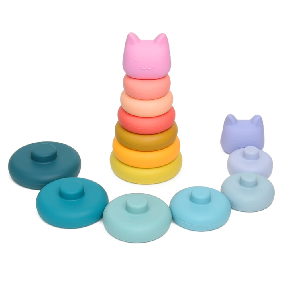 Biomom Silicone Animal Stacking Toy - Cat