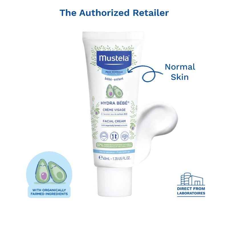 Mustela Hydra Bebe Facial Cream Triple Treat Bundle, 3pk (3 x 40ml) - Exp 12/27