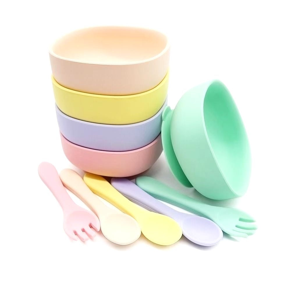 Biomom Silicone Suction Toddler Bowl Set (12 Colours) - Pupsik Singapore