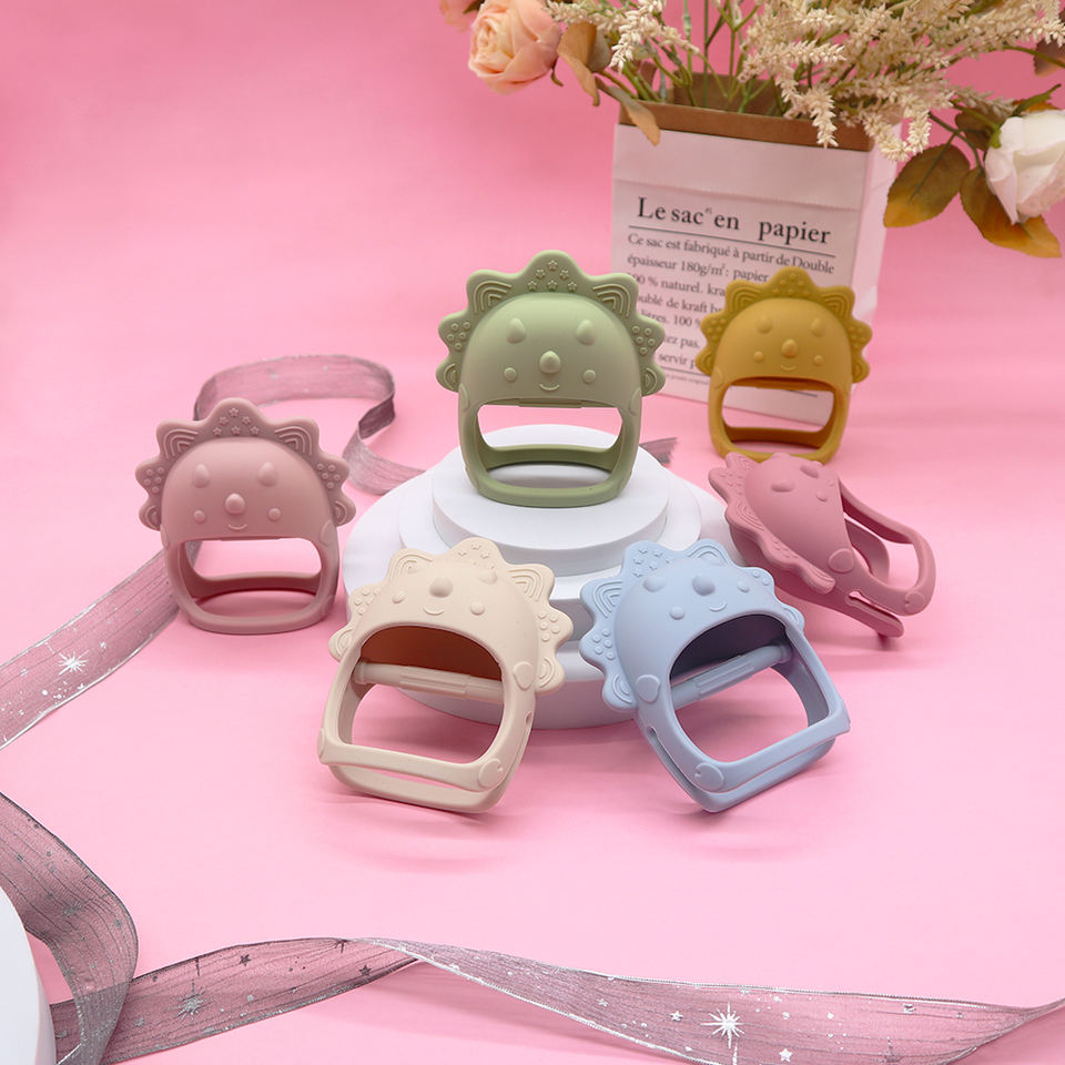 Biomom Silicone Baby Teething Mitten, Dinosaur (6 Colours)