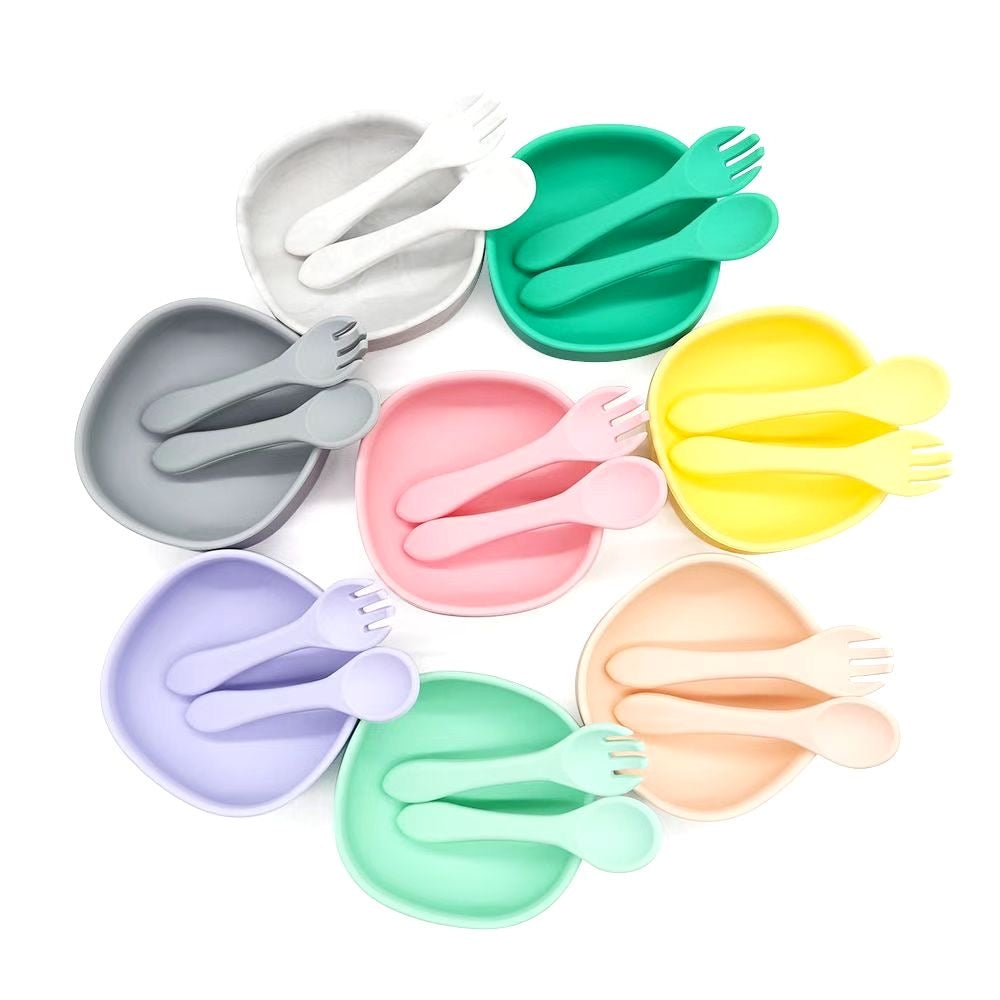 Biomom Silicone Suction Toddler Bowl Set (12 Colours) - Pupsik Singapore