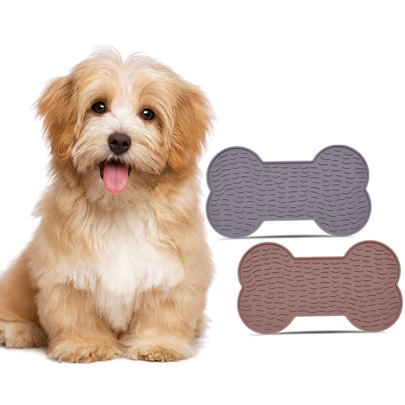 Biomom Silicone Suction Dog Lick Mat, Bone - Tradewinds