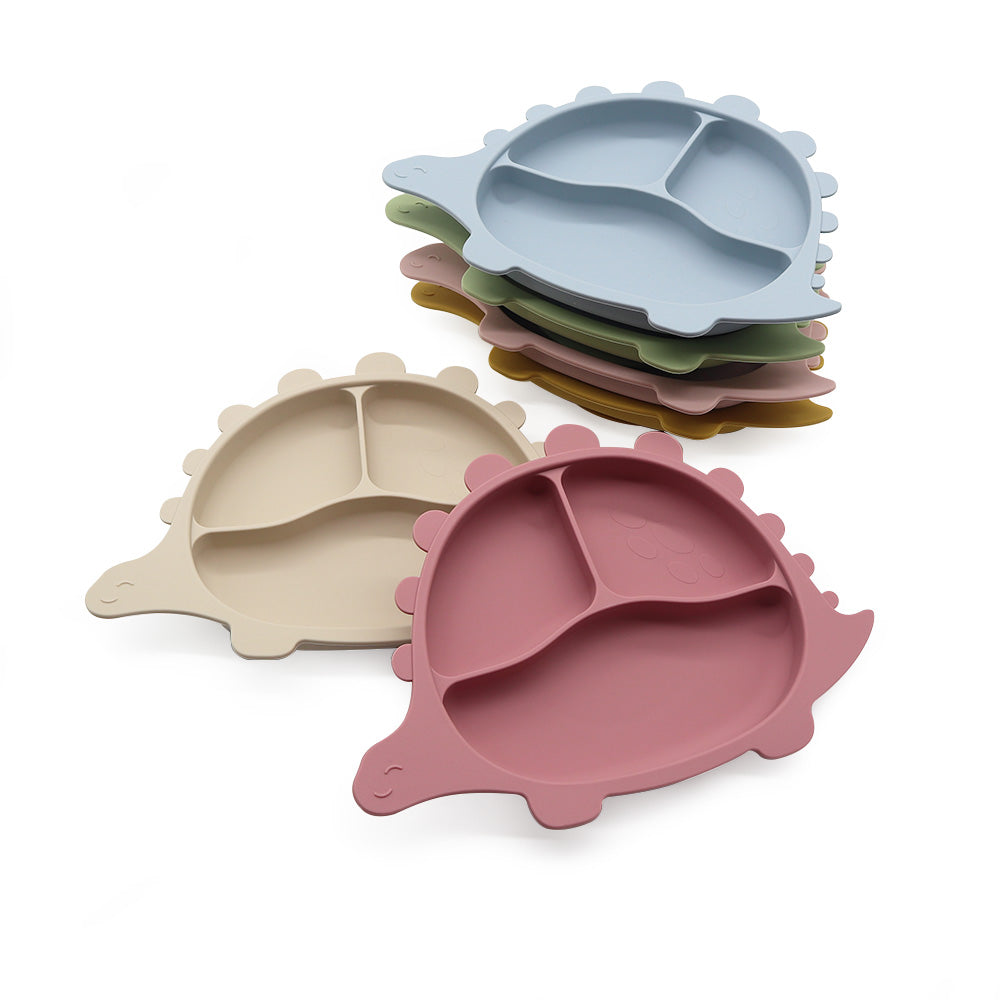 Biomom Baby Silicone Dinosaur Divided Suction Plate (6 Colours)
