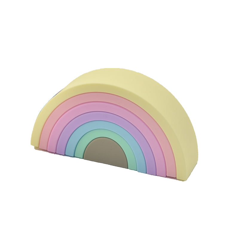 Biomom Silicone Pastel Rainbow Stacking Toy, 7 pcs