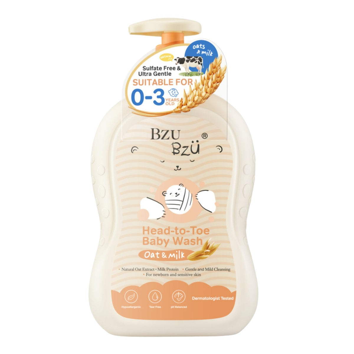 BZU BZU Head to Toe Baby Wash and Shampoo Oat & Milk, 600ml (Exp 05/27)