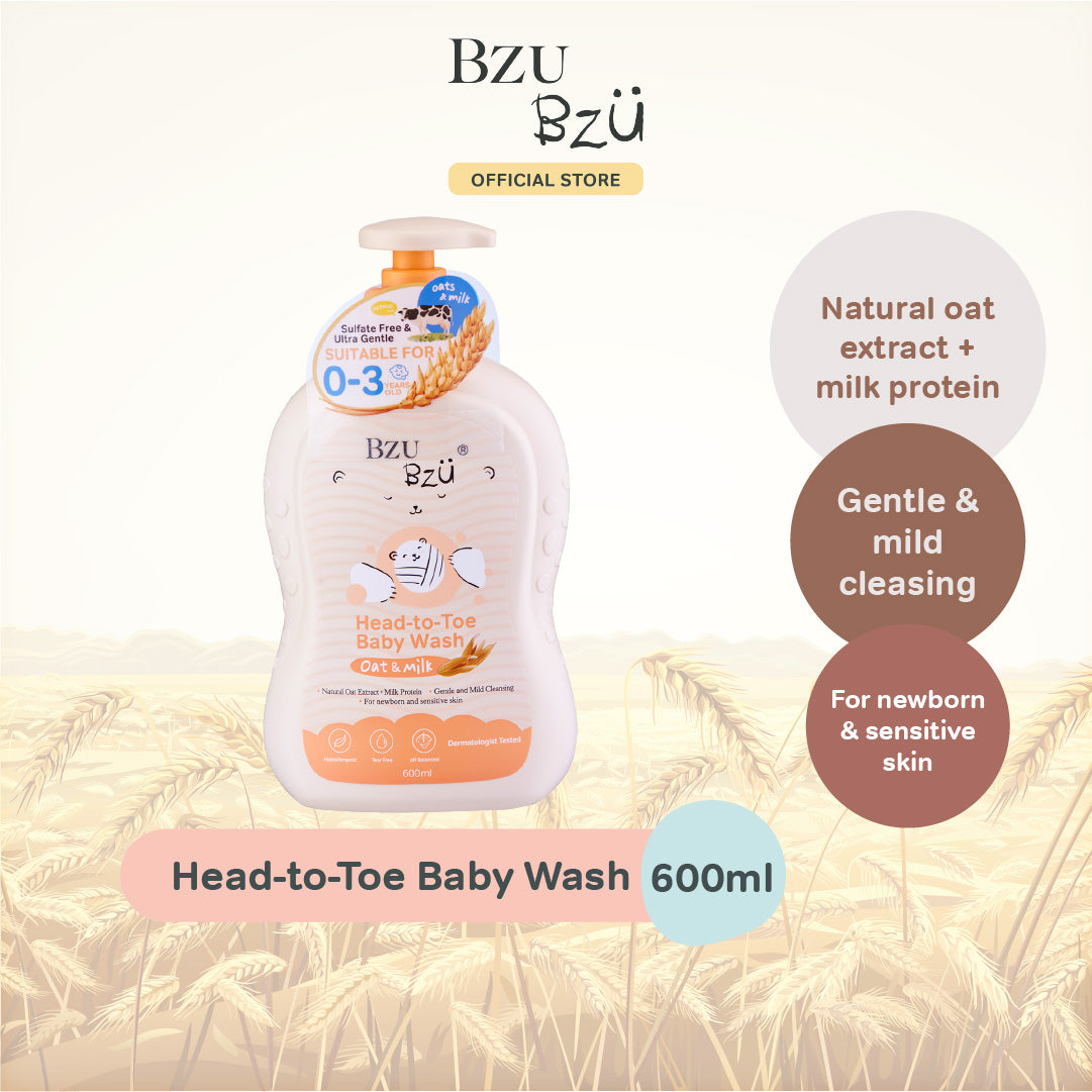BZU BZU Head to Toe Baby Wash and Shampoo Oat & Milk, 600ml (Exp 05/27)