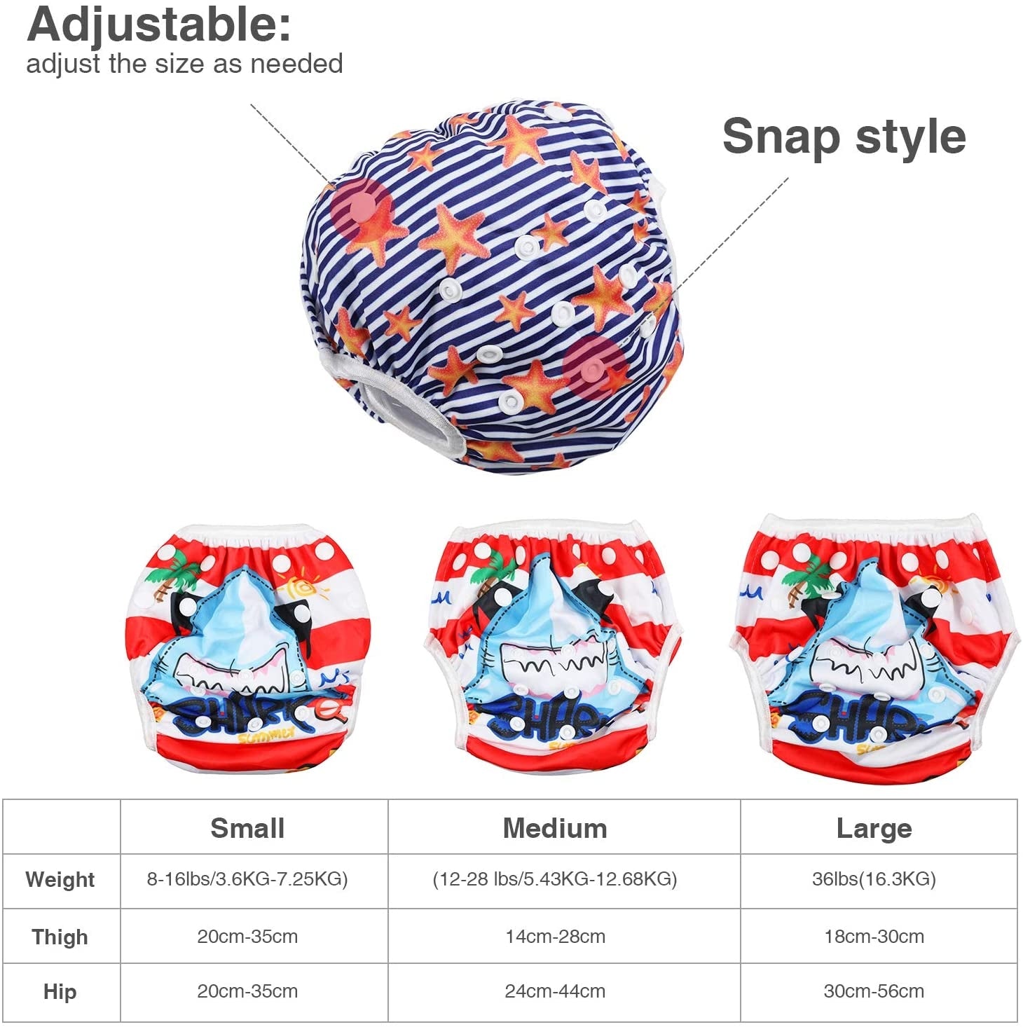 Pupsik Adjustable Snap Swim Diaper (35 Designs)