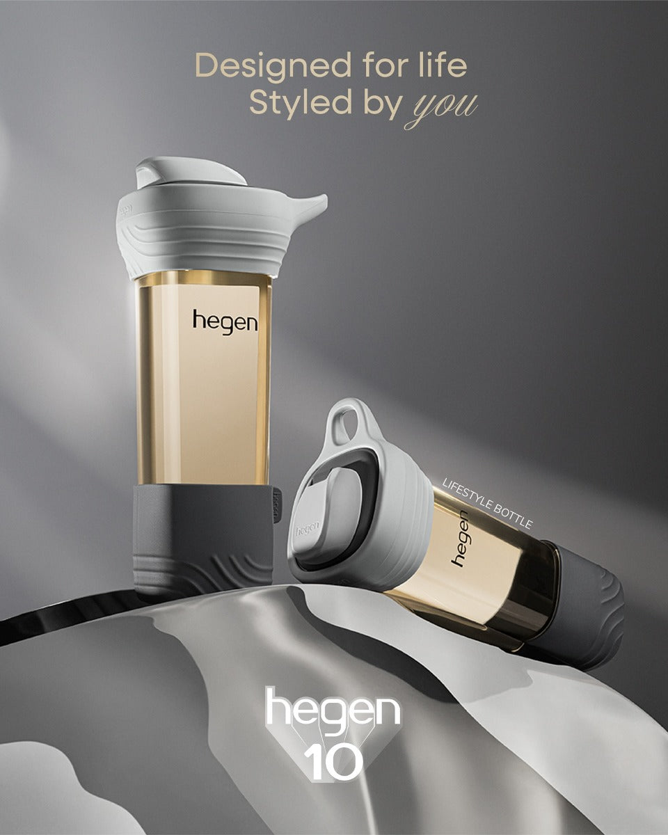 Hegen PCTO™ Lifestyle Bottle PPSU, 450ml/15oz - Slate Grey with Loop and Boot