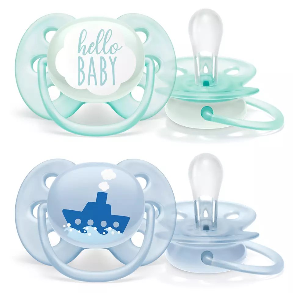 Philips Avent Ultra Soft Pacifiers, 2pk - 0-6M (2 Designs)