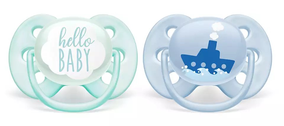 Philips Avent Ultra Soft Pacifiers, 2pk - 0-6M (2 Designs)