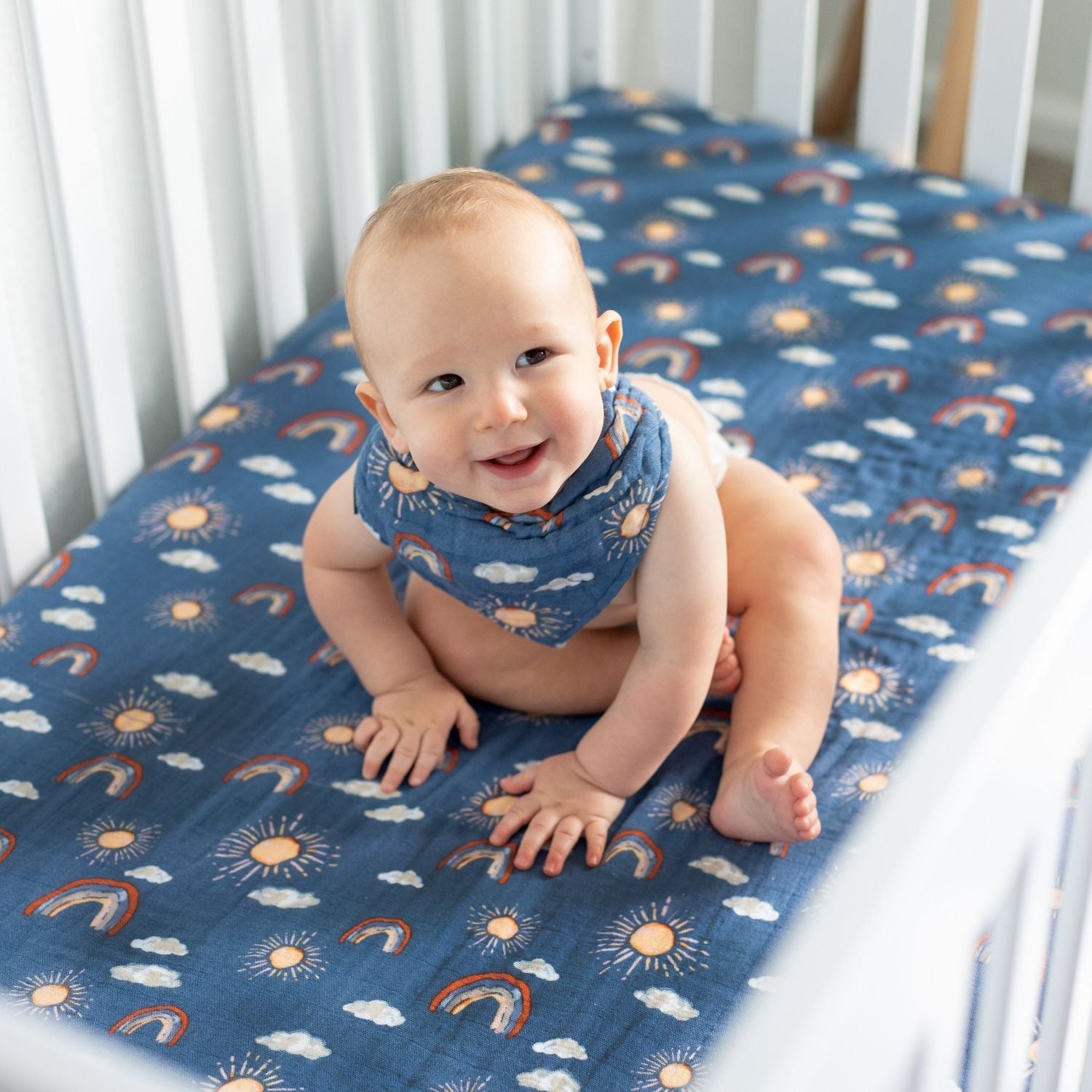 Bebe Au Lait Classic Muslin Fitted Crib Sheet (70x130cm) (18 Designs) - Pupsik Singapore