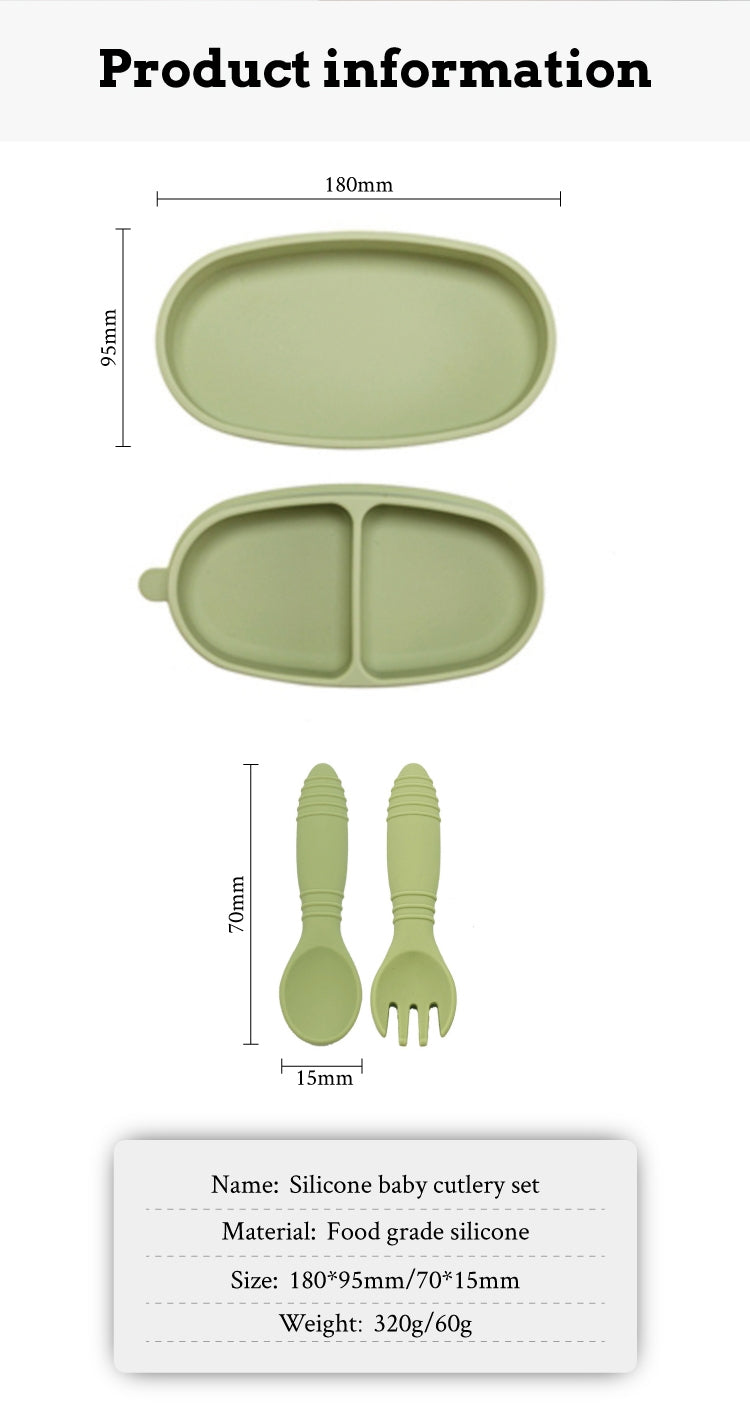 Biomom Baby Silicone Suction Bento Bowl & Utensil Set (7 Colours) - Pupsik Singapore