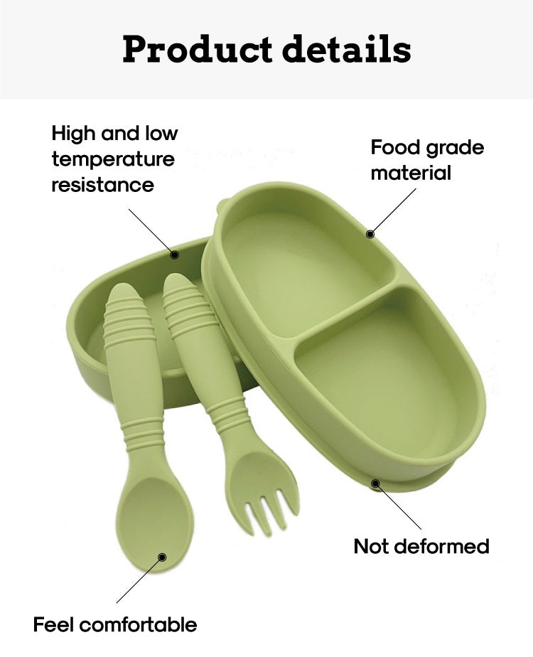Biomom Baby Silicone Suction Bento Bowl & Utensil Set (7 Colours)