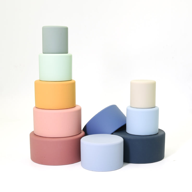 Biomom Silicone Cup Stacking Toy, 5pcs - Orange
