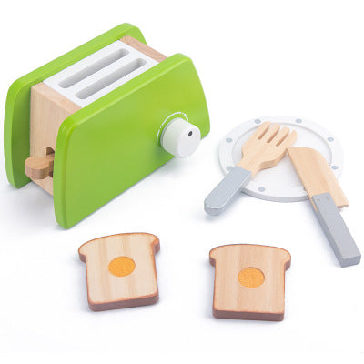 Wooden Toaster Set - Green
