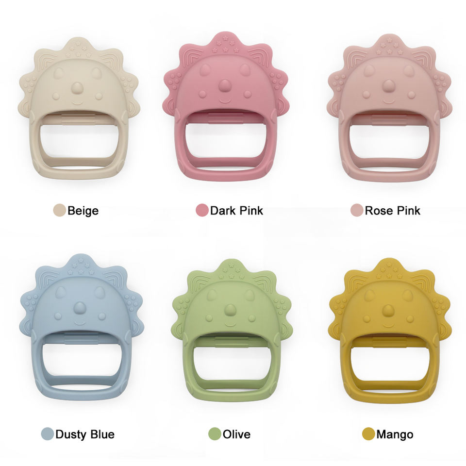 Biomom Silicone Baby Teething Mitten, Dinosaur (6 Colours)