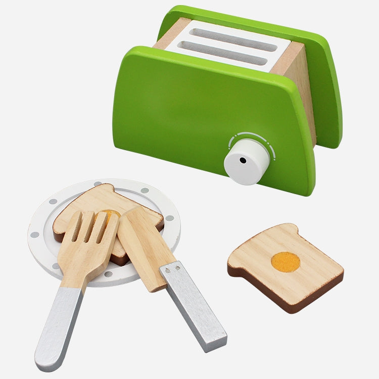Wooden Toaster Set - Green