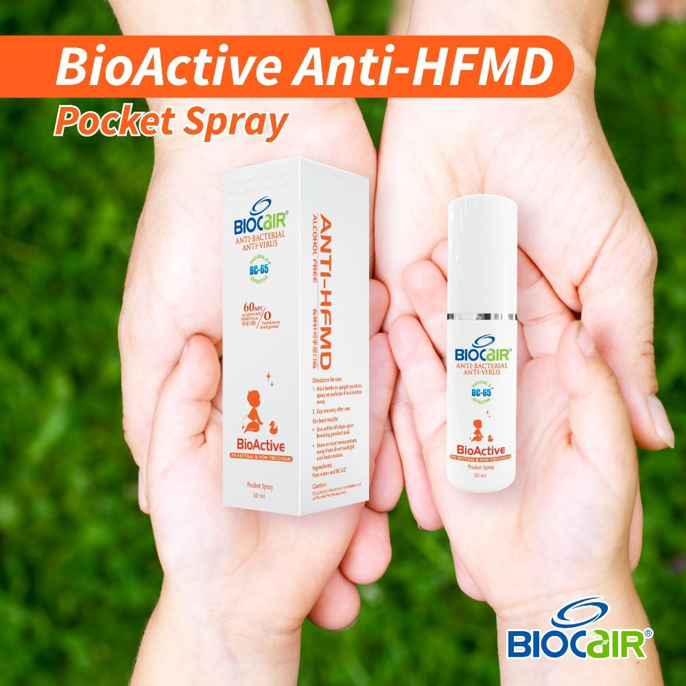 [Twin Bundle] BioCair BioActive Pocket Spray Sanitizer (Alcohol Free), 50ml - Exp 06/26