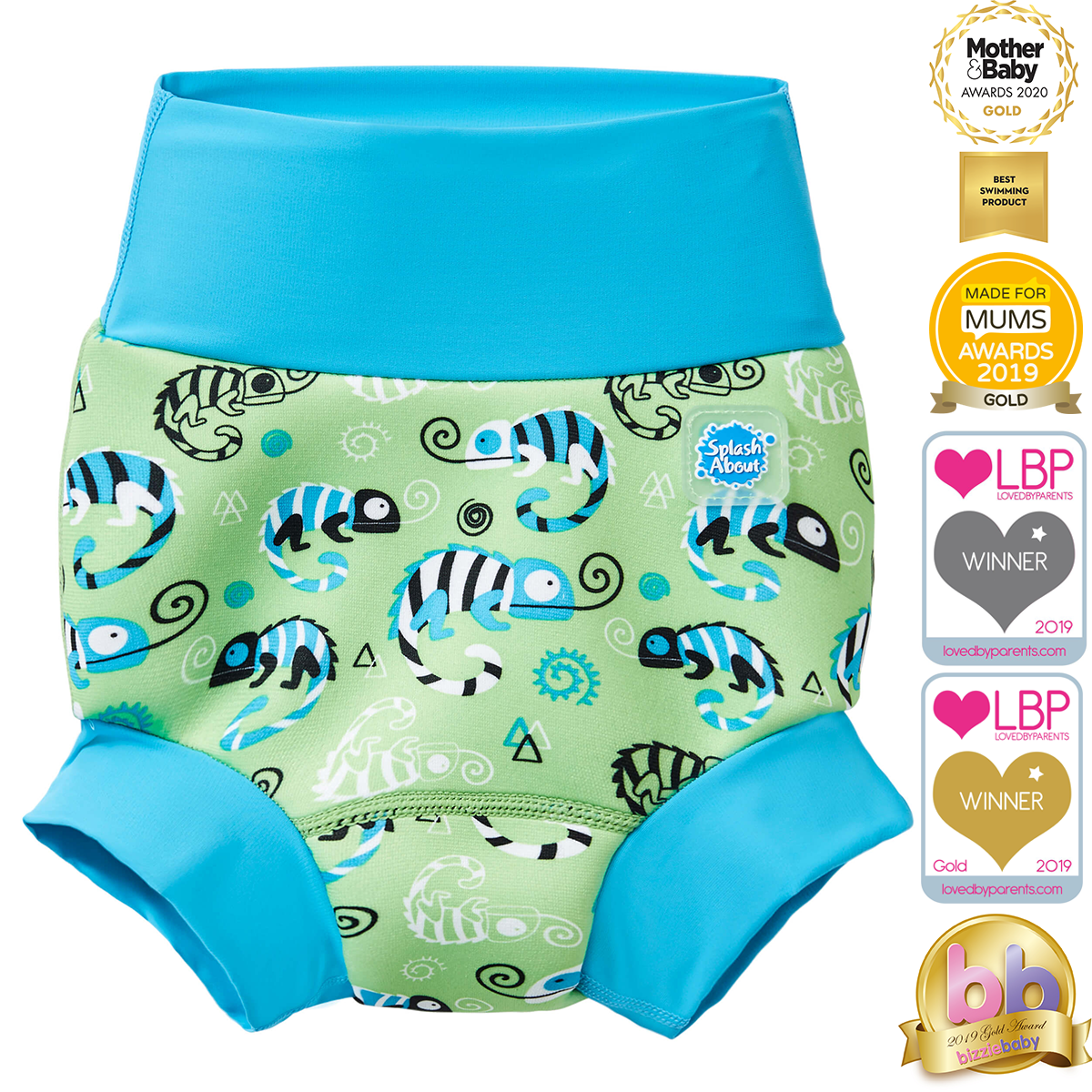 Splash About Happy Nappy Reusable Swim Diaper - Green Gecko