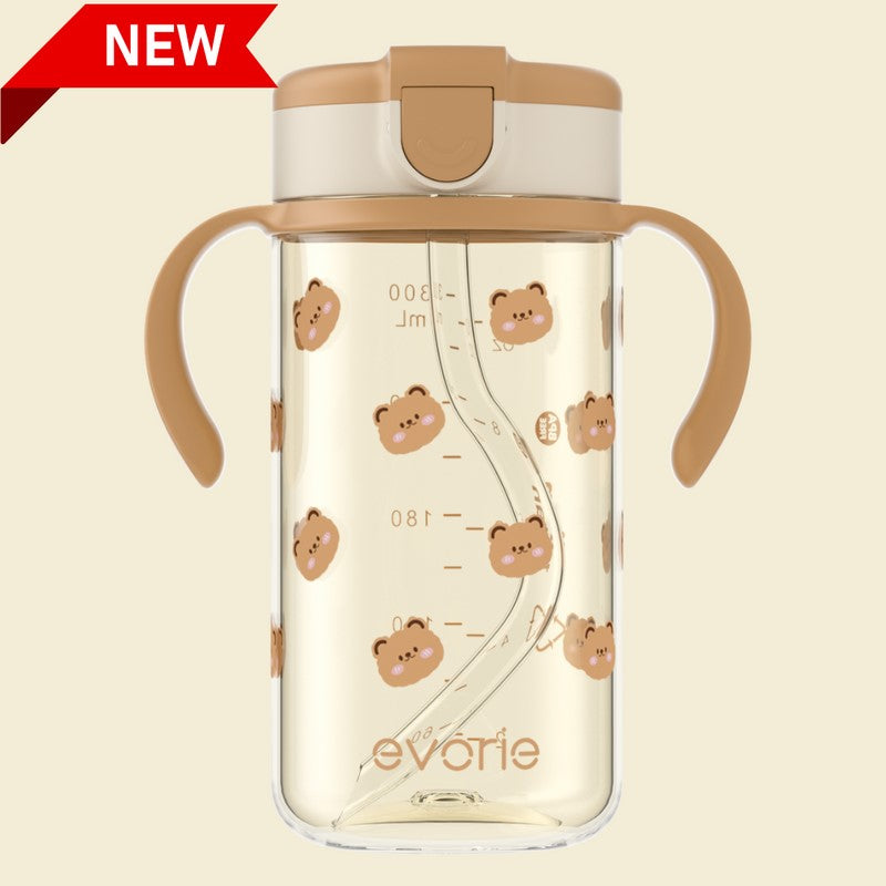 Evorie Tritan Kids Straw Water Bottle Mug, 300ml (7 Designs) - Pupsik Singapore