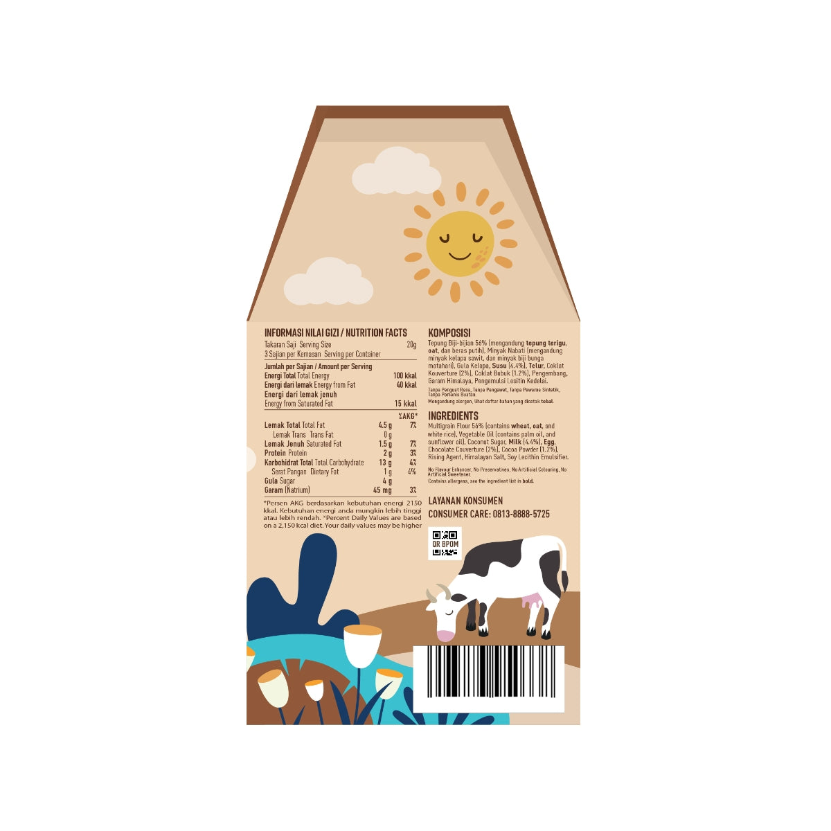 Alamii Multigrain Biscuits Milk & Cocoa, 60g x 2pk (Exp 02/26)