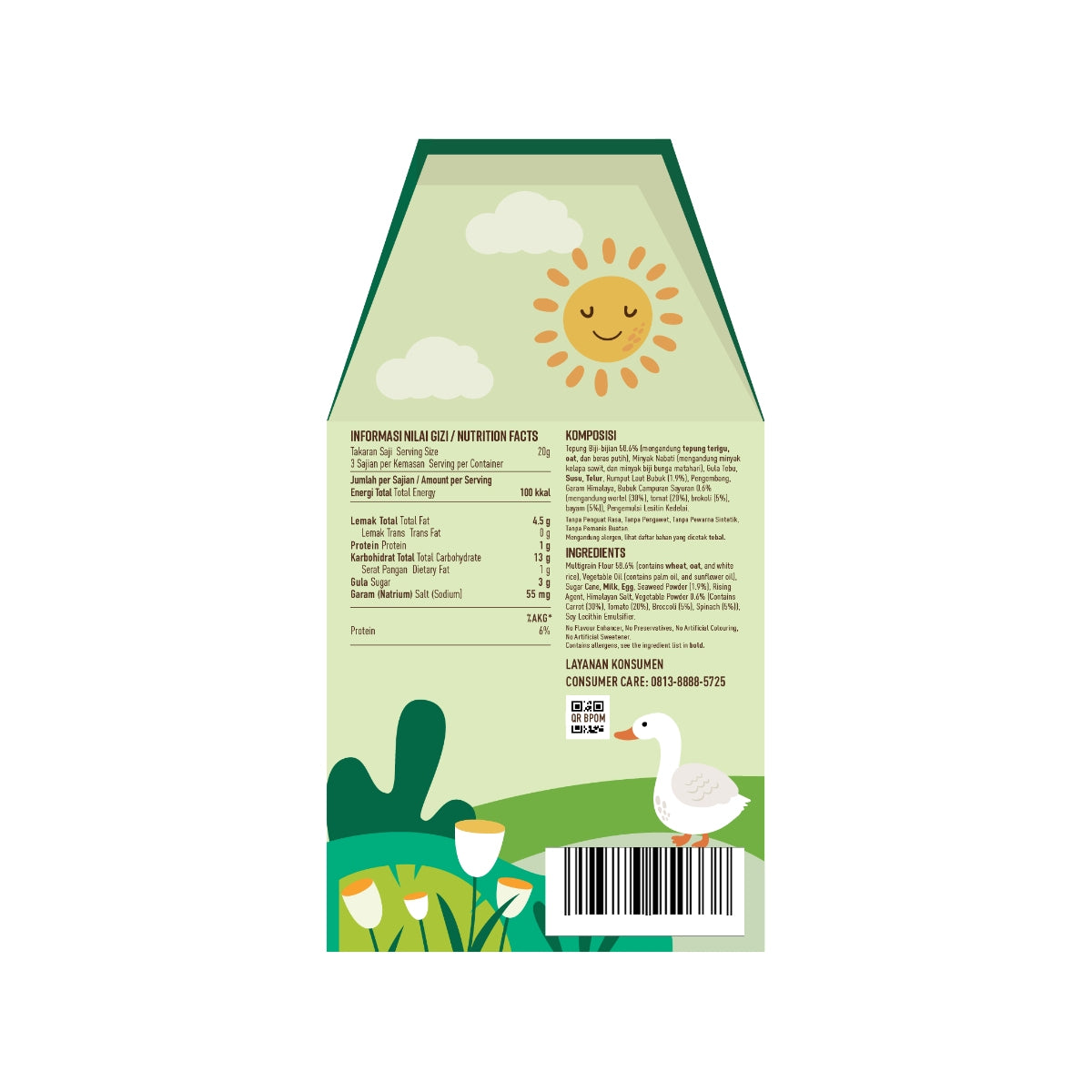 Alamii Multigrain Biscuits Seaweed & Veggie, 60g x 2pk (Exp 02/26)