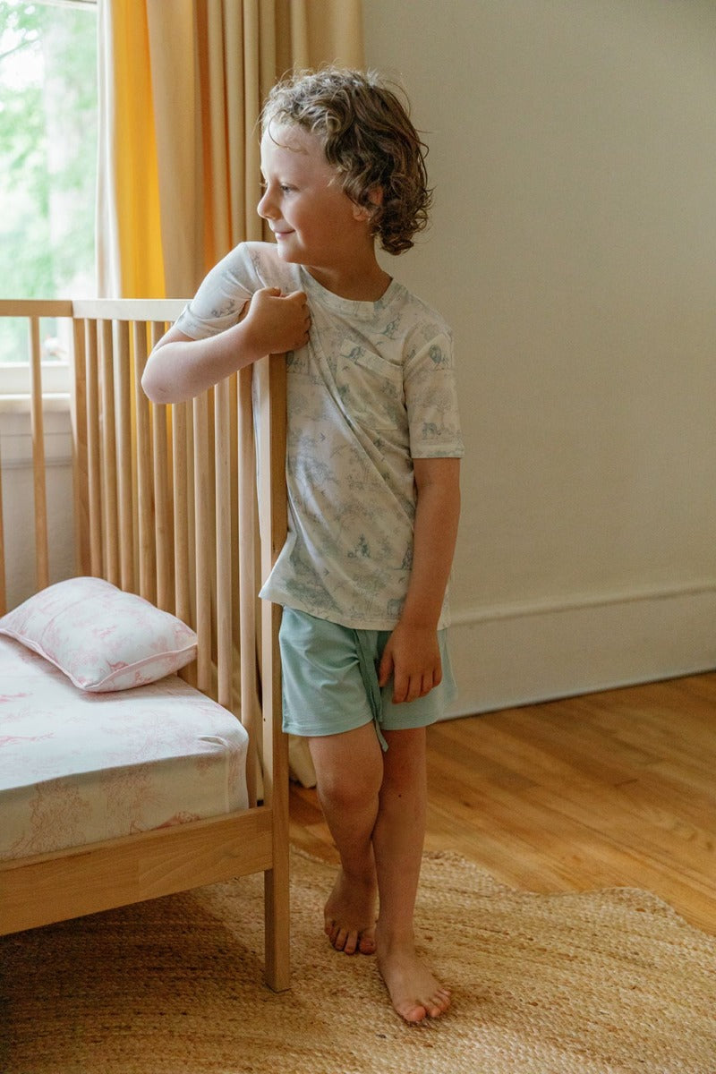 House of Holly Unisex T-Shirt & Shorts Set - Wild Toile Blue (2 Sizes)