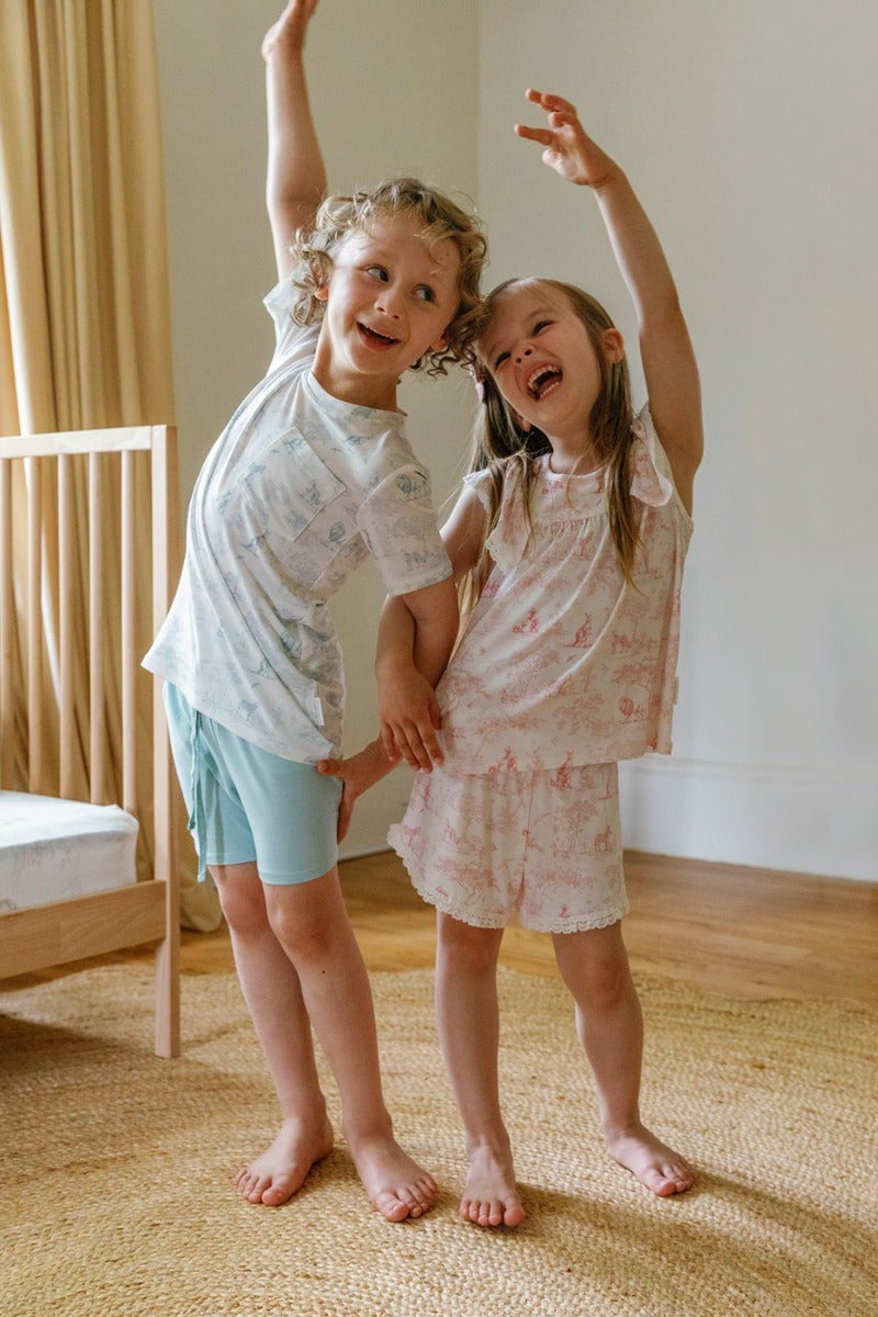 House of Holly Unisex T-Shirt & Shorts Set - Wild Toile Blue (2 Sizes)