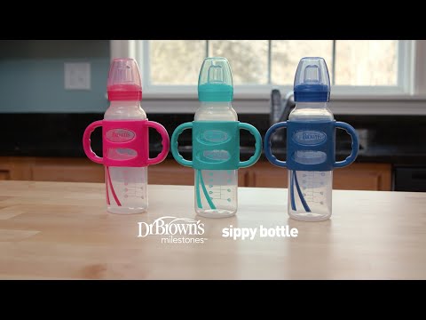 Dr. Brown's Milestones Sippy Straw Bottles w/ Silicone Handles, 250ml (4 Colours)