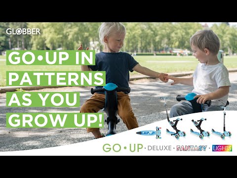 Globber GO•UP Deluxe Fantasy Lights Convertible Foldable Scooter (LED Wheels) - 3 Designs
