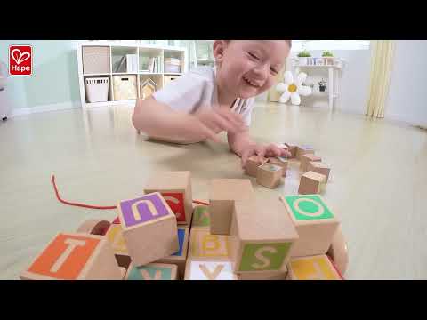 Hape Pull-along Cart with Stacking Blocks
