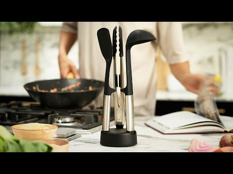 Joseph Joseph Elevate Fusion 3-piece Stainless-steel Utensil Set with Compact Stand