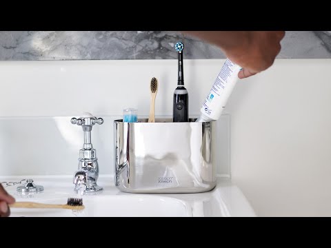 Joseph Joseph EasyStore Luxe Stainless Steel Toothbrush Caddy, Large