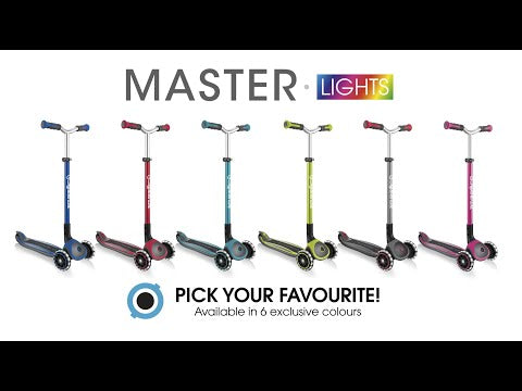 Globber Master Lights Foldable Scooter V2 (LED Wheels) (4 Colors) - Pupsik Singapore