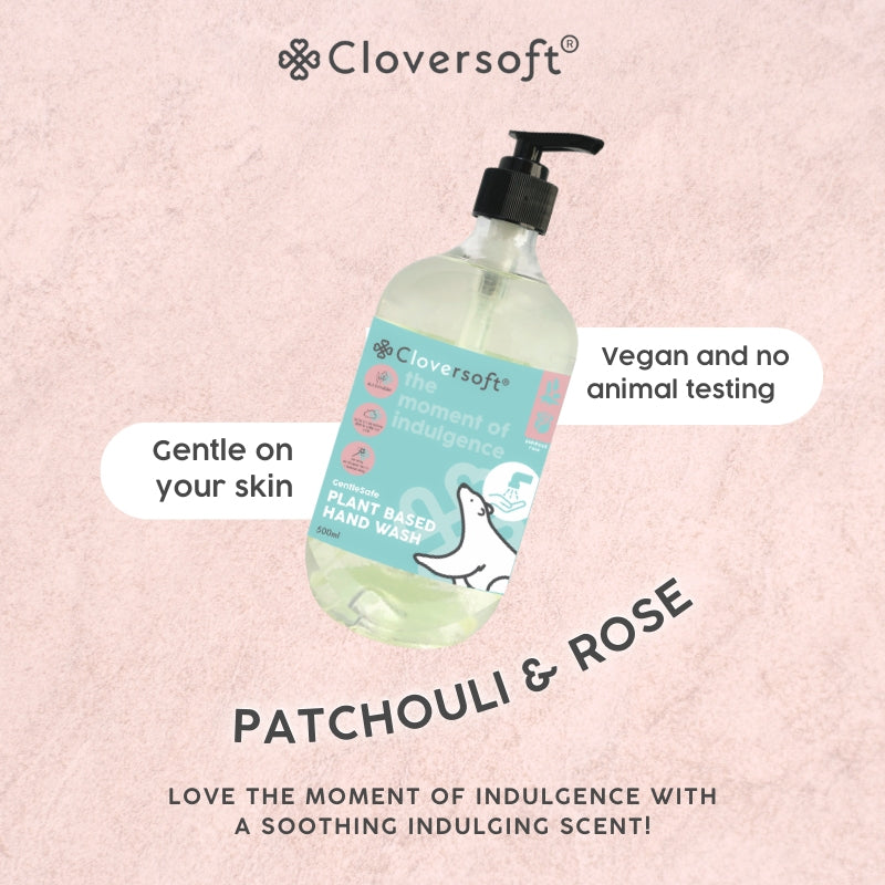 Cloversoft 99.99% Antibacterial Gel Hand Wash, 500ml - Patchouli & Rose  (Exp 04/27)