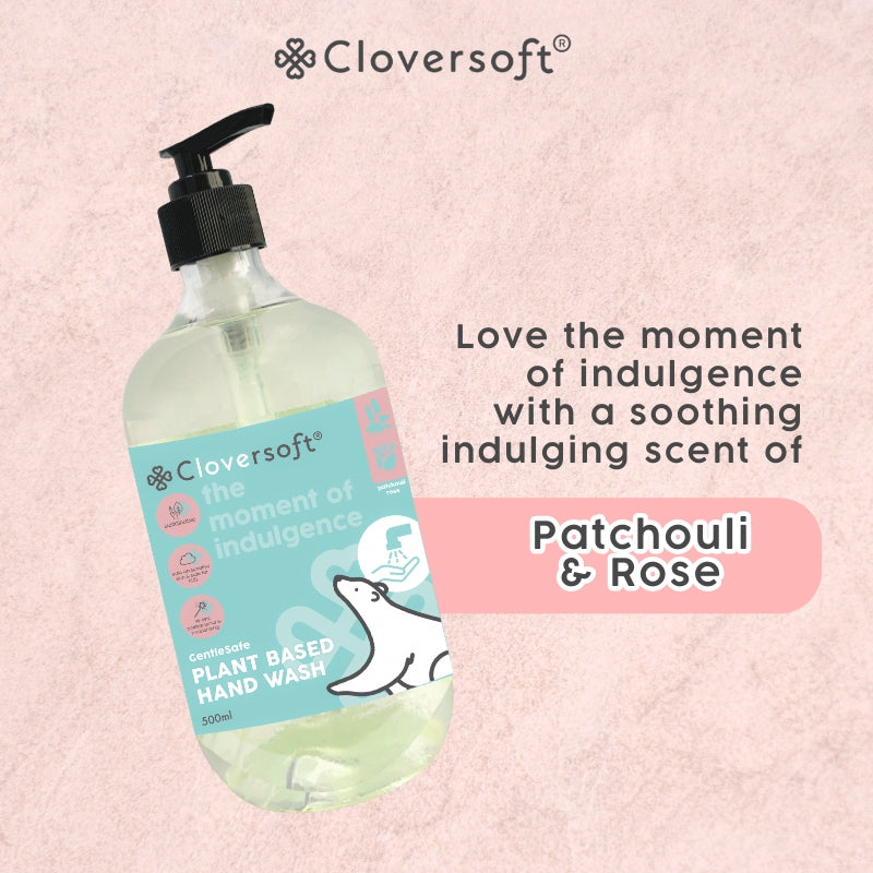 Cloversoft 99.99% Antibacterial Gel Hand Wash, 500ml - Patchouli & Rose  (Exp 04/27)