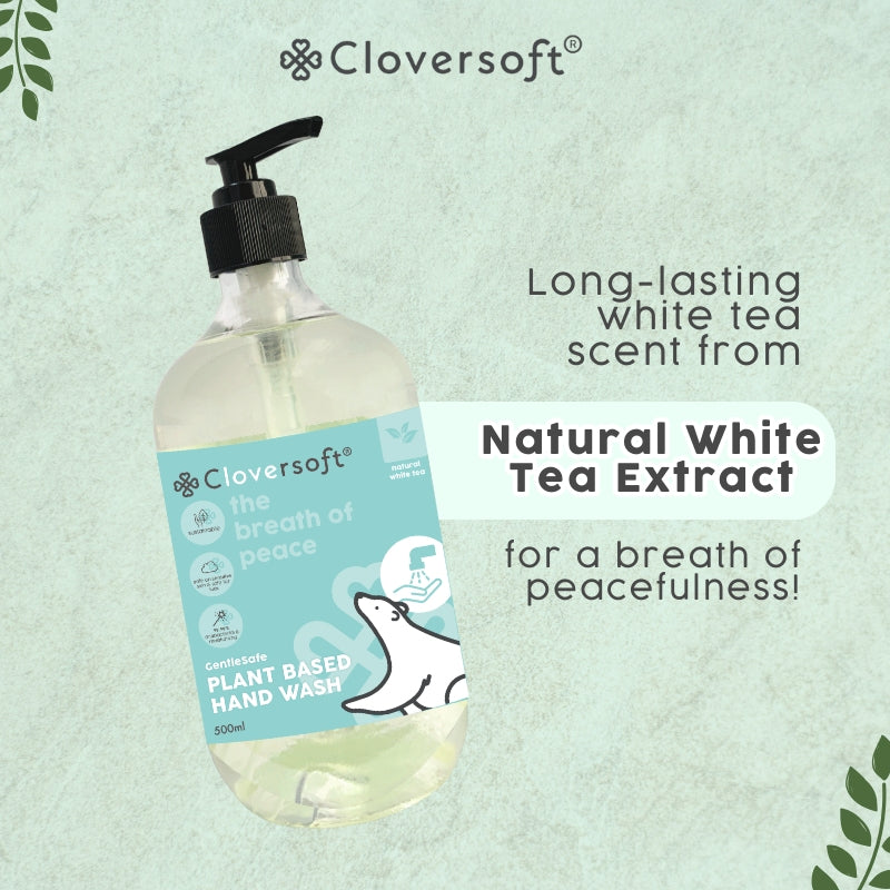 Cloversoft 99.99% Antibacterial Gel Hand Wash, 500ml - White Tea (Exp 11/27)