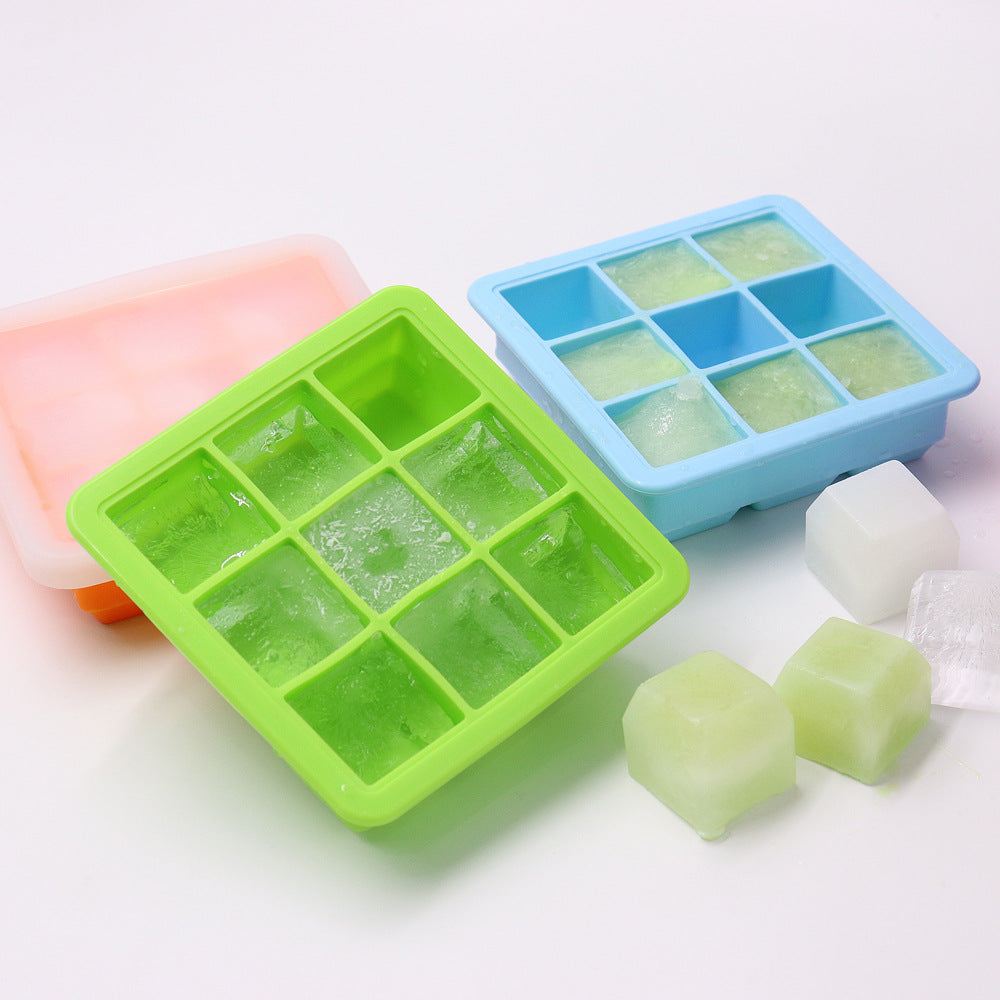 Biomom Pop N Go Silicone Food Portion Freezer Tray with Lid, 9 x 32ml (5 Colors)