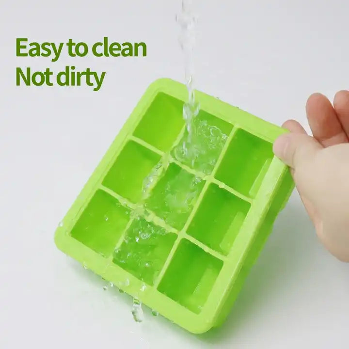 Biomom Pop N Go Silicone Food Portion Freezer Tray with Lid, 9 x 32ml (5 Colors)