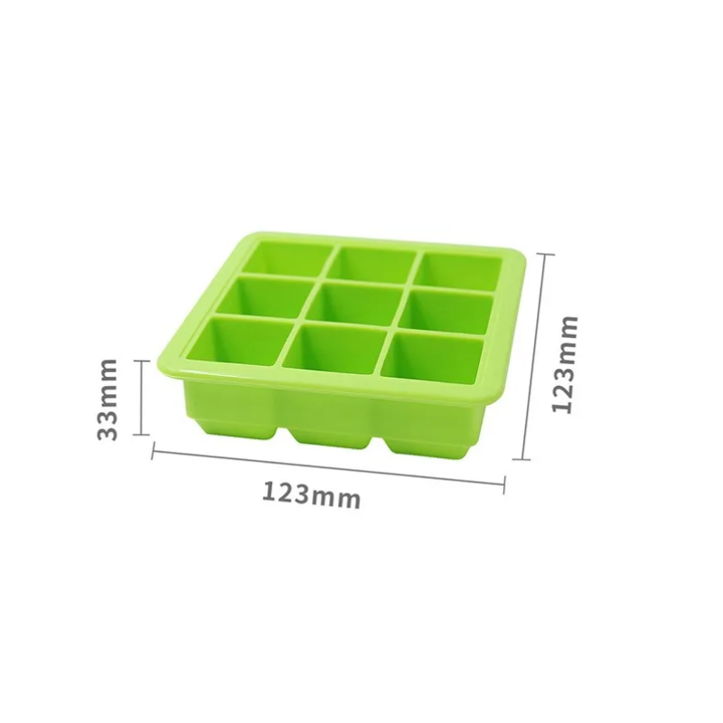 Biomom Pop N Go Silicone Food Portion Freezer Tray with Lid, 9 x 32ml (5 Colors)